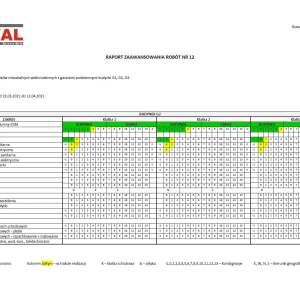 Raport zaawansowania prac